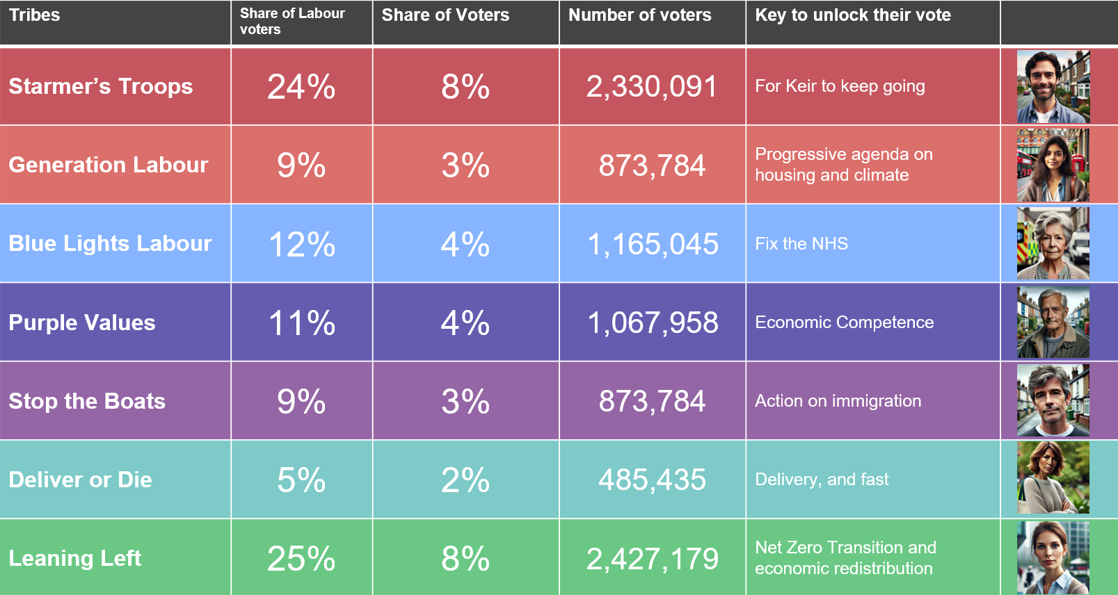 Figure 1: Labour’s new voter tribes